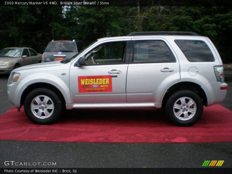 Brilliant Silver Metallic / Stone 2009 Mercury Mariner V6 4WD