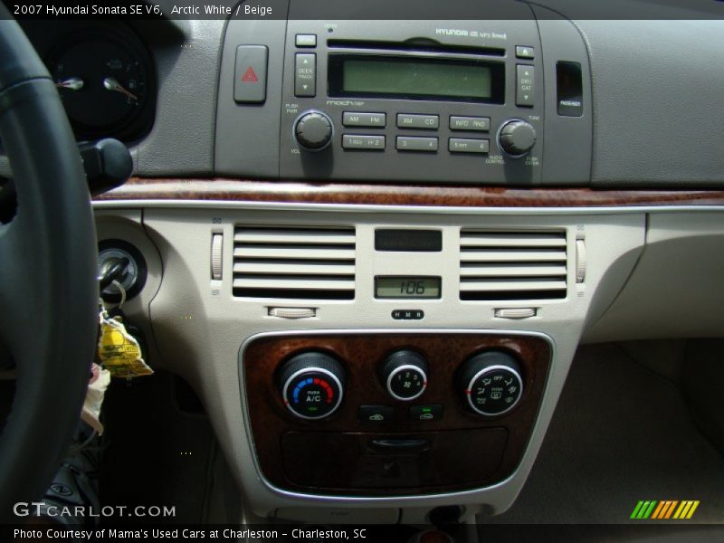 Arctic White / Beige 2007 Hyundai Sonata SE V6