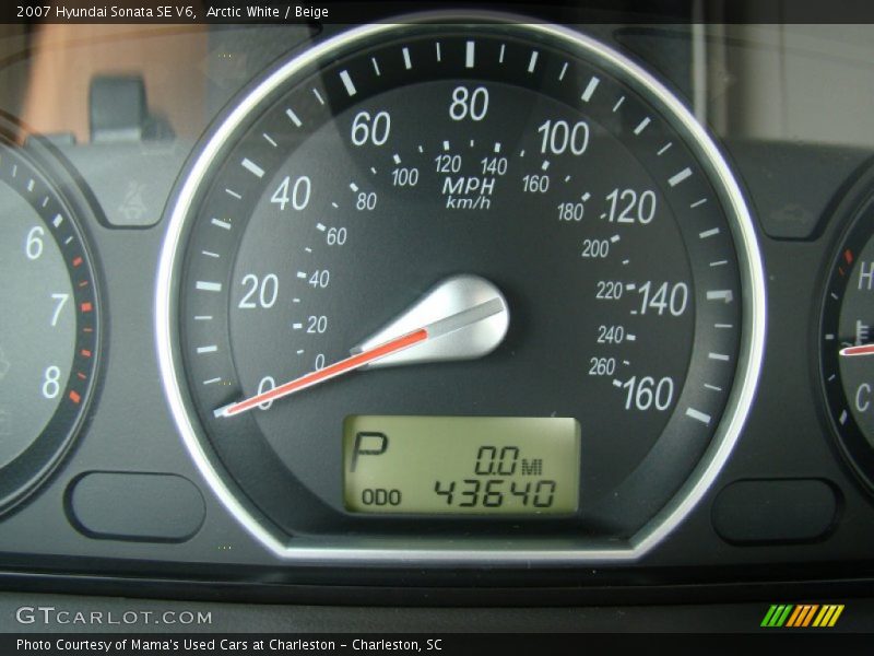 Arctic White / Beige 2007 Hyundai Sonata SE V6