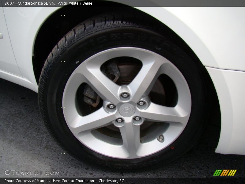 Arctic White / Beige 2007 Hyundai Sonata SE V6