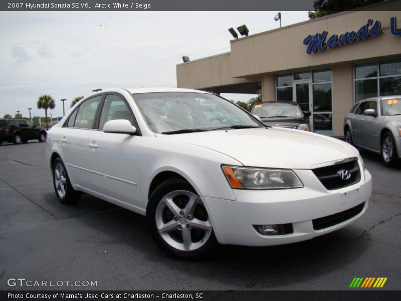 Arctic White / Beige 2007 Hyundai Sonata SE V6