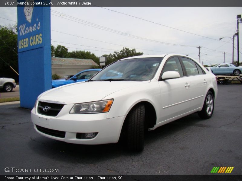 Arctic White / Beige 2007 Hyundai Sonata SE V6
