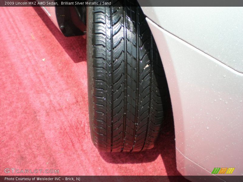 Brilliant Silver Metallic / Sand 2009 Lincoln MKZ AWD Sedan