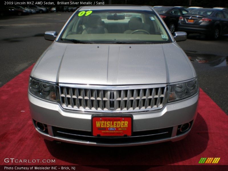 Brilliant Silver Metallic / Sand 2009 Lincoln MKZ AWD Sedan