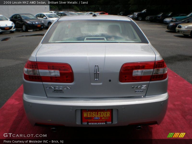 Brilliant Silver Metallic / Sand 2009 Lincoln MKZ AWD Sedan