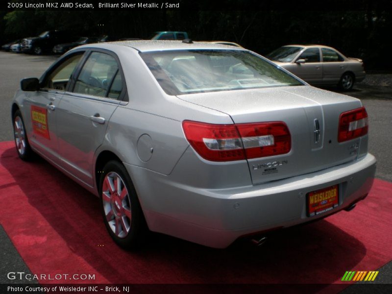 Brilliant Silver Metallic / Sand 2009 Lincoln MKZ AWD Sedan