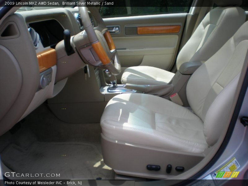 Brilliant Silver Metallic / Sand 2009 Lincoln MKZ AWD Sedan