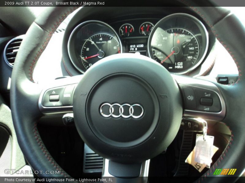 Brilliant Black / Magma Red 2009 Audi TT 2.0T Coupe