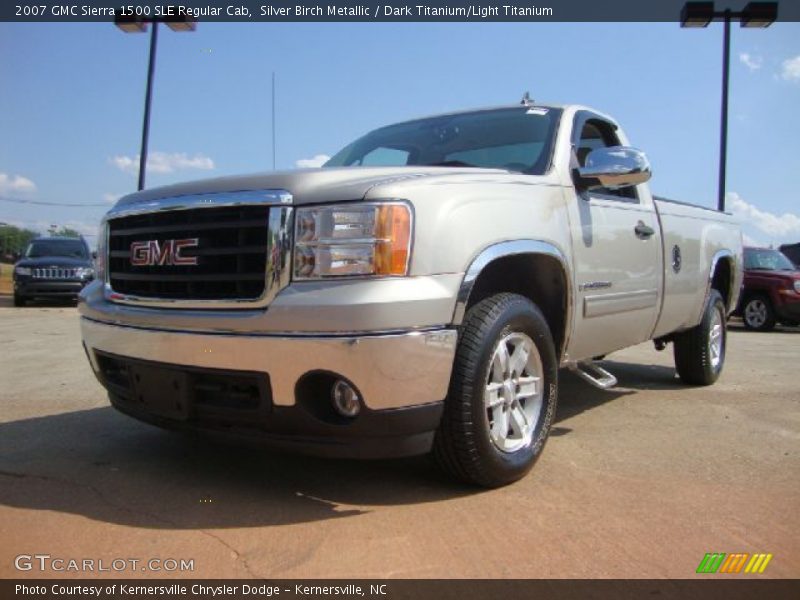 Silver Birch Metallic / Dark Titanium/Light Titanium 2007 GMC Sierra 1500 SLE Regular Cab