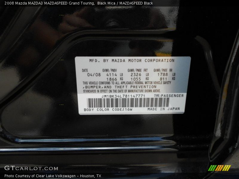 Black Mica / MAZDASPEED Black 2008 Mazda MAZDA3 MAZDASPEED Grand Touring