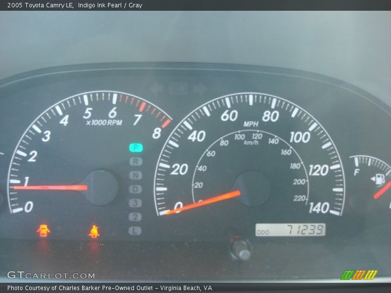 Indigo Ink Pearl / Gray 2005 Toyota Camry LE
