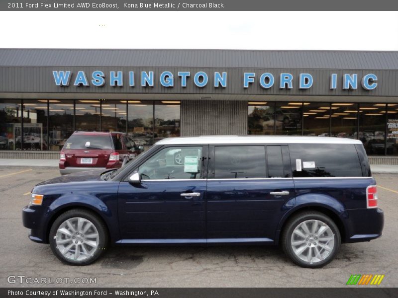 Kona Blue Metallic / Charcoal Black 2011 Ford Flex Limited AWD EcoBoost