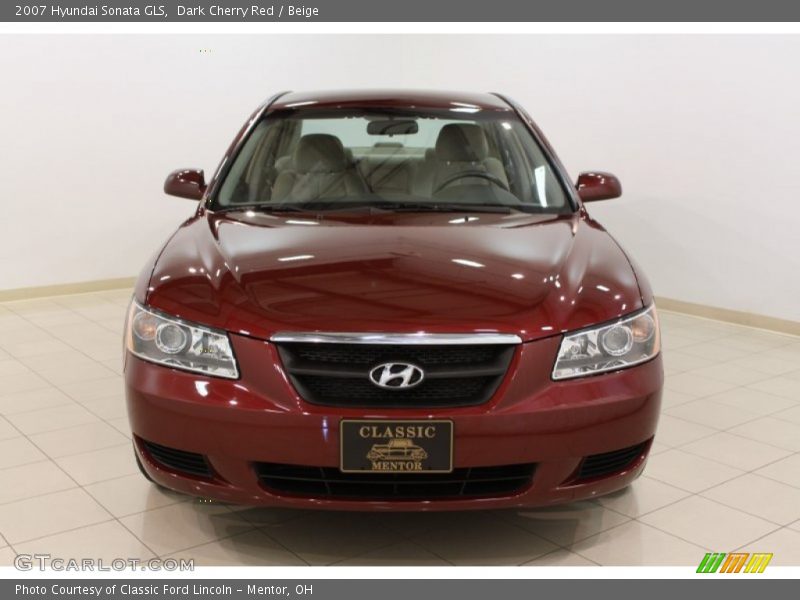 Dark Cherry Red / Beige 2007 Hyundai Sonata GLS