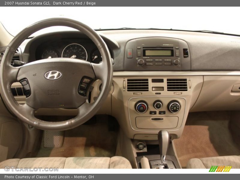 Dark Cherry Red / Beige 2007 Hyundai Sonata GLS