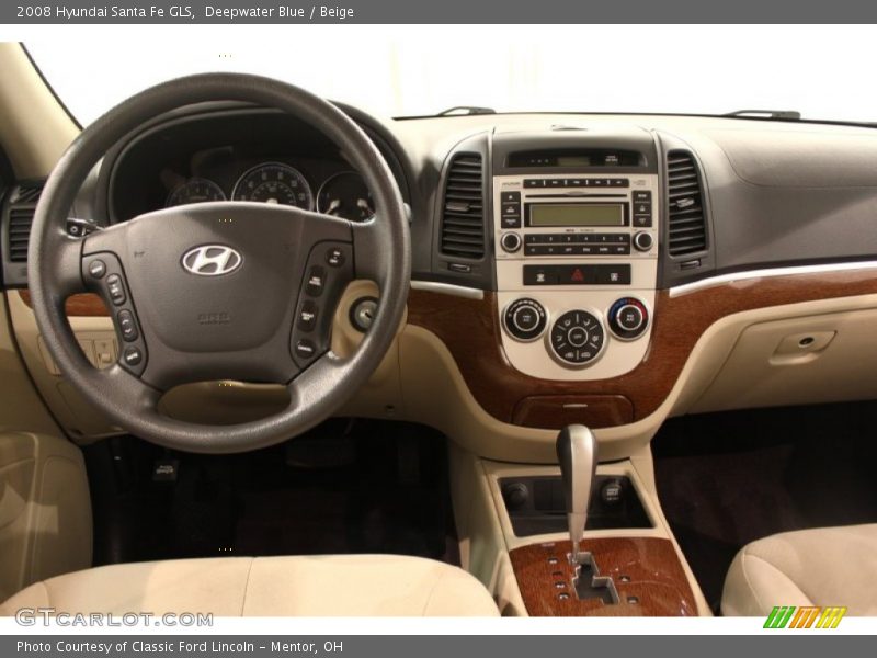 Deepwater Blue / Beige 2008 Hyundai Santa Fe GLS