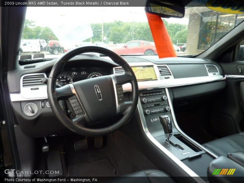 Tuxedo Black Metallic / Charcoal Black 2009 Lincoln MKS AWD Sedan