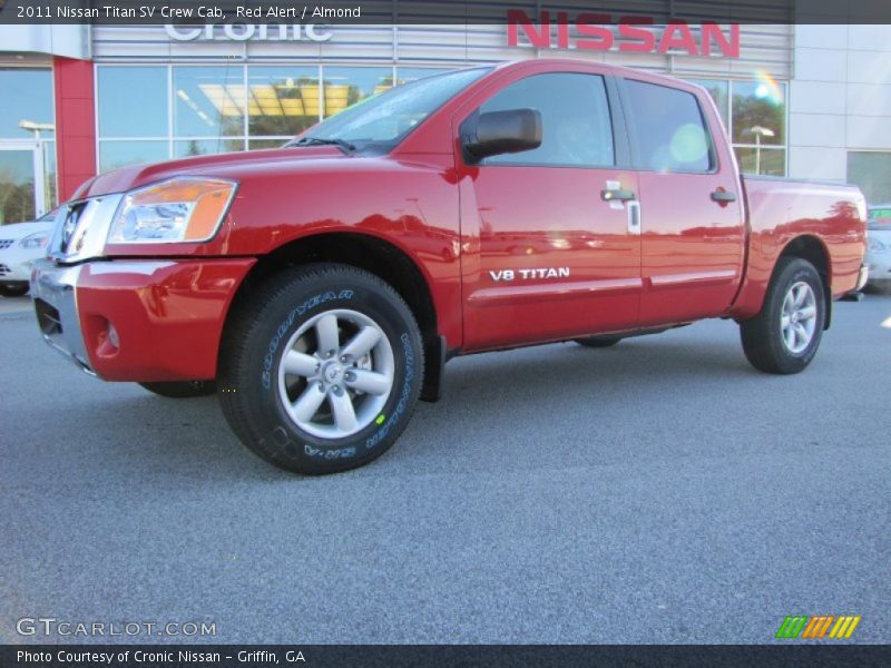 Red Alert / Almond 2011 Nissan Titan SV Crew Cab