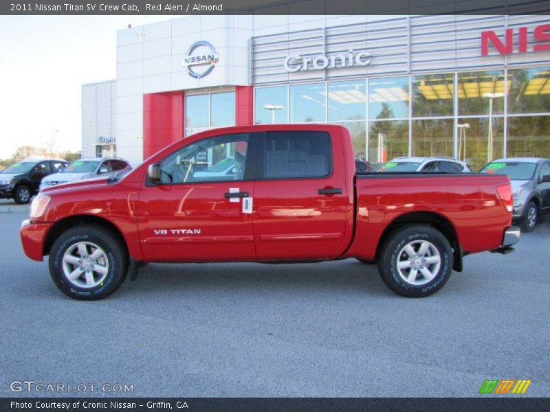 Red Alert / Almond 2011 Nissan Titan SV Crew Cab