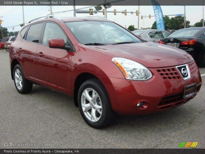 Venom Red / Gray 2009 Nissan Rogue SL
