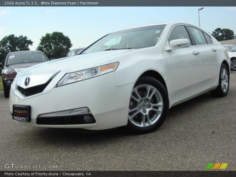 White Diamond Pearl / Parchment 2009 Acura TL 3.5