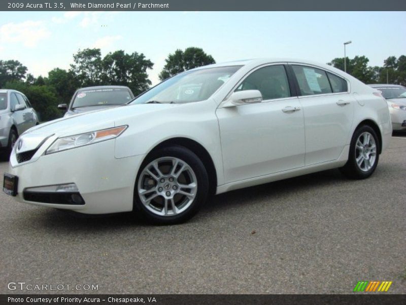 White Diamond Pearl / Parchment 2009 Acura TL 3.5