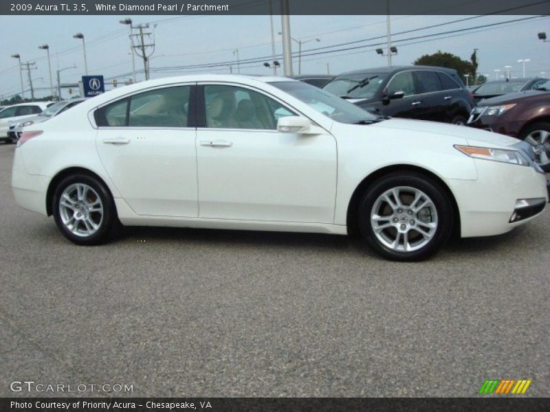 White Diamond Pearl / Parchment 2009 Acura TL 3.5