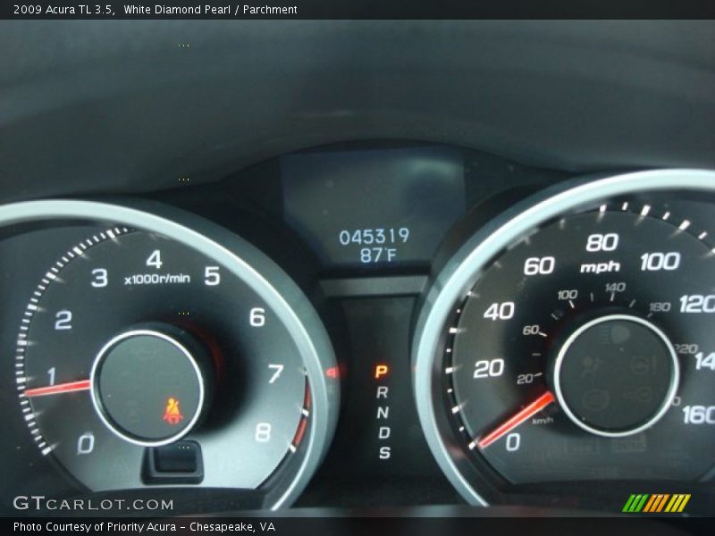 White Diamond Pearl / Parchment 2009 Acura TL 3.5