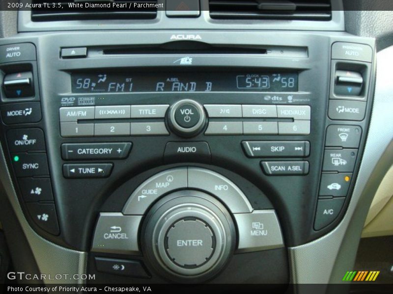 White Diamond Pearl / Parchment 2009 Acura TL 3.5
