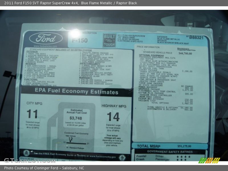 Blue Flame Metallic / Raptor Black 2011 Ford F150 SVT Raptor SuperCrew 4x4