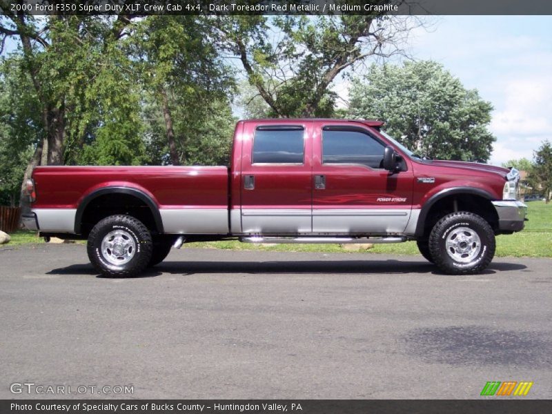 Dark Toreador Red Metallic / Medium Graphite 2000 Ford F350 Super Duty XLT Crew Cab 4x4