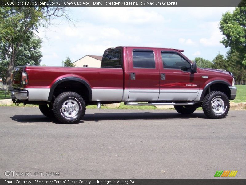 Dark Toreador Red Metallic / Medium Graphite 2000 Ford F350 Super Duty XLT Crew Cab 4x4