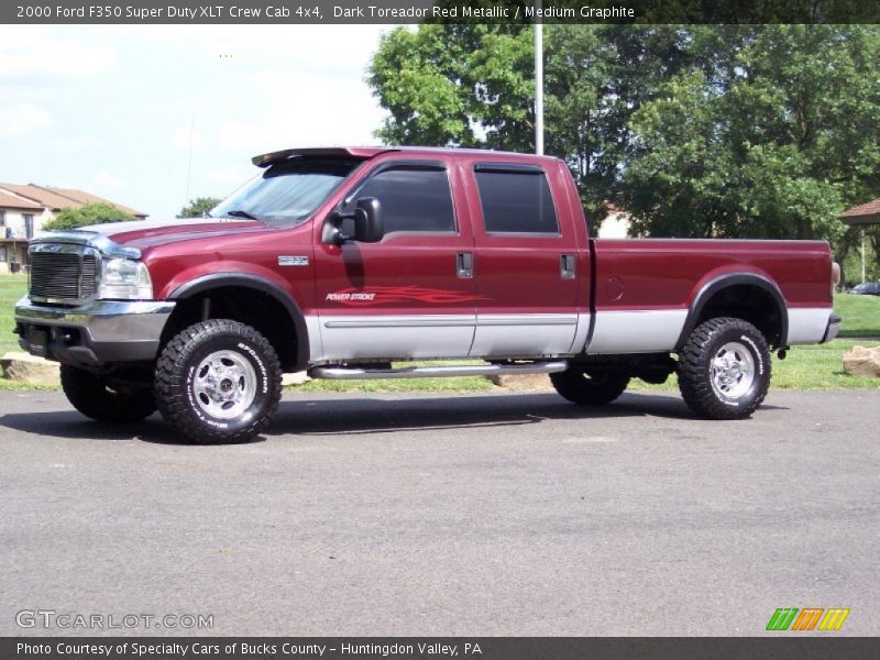 Dark Toreador Red Metallic / Medium Graphite 2000 Ford F350 Super Duty XLT Crew Cab 4x4