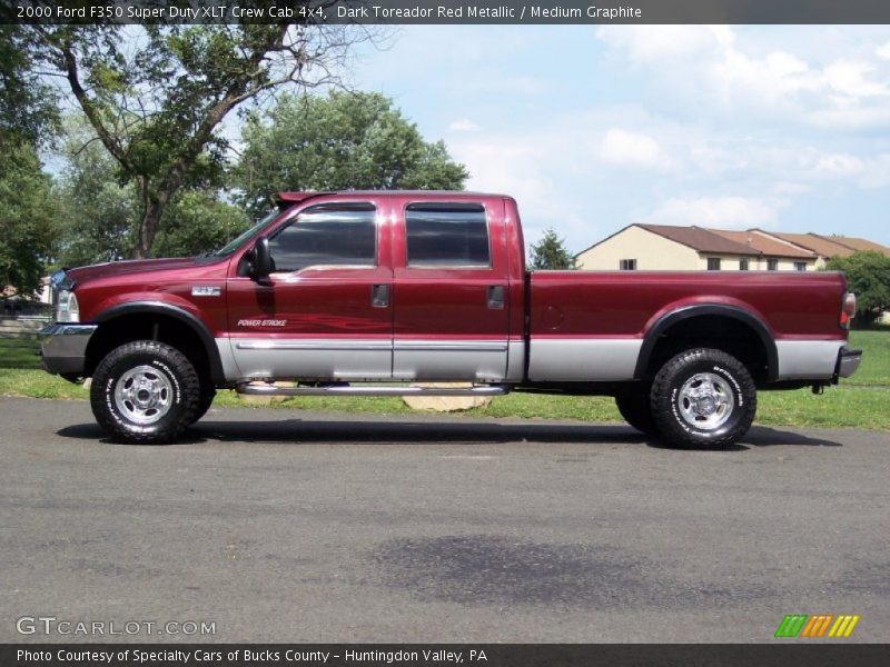 Dark Toreador Red Metallic / Medium Graphite 2000 Ford F350 Super Duty XLT Crew Cab 4x4