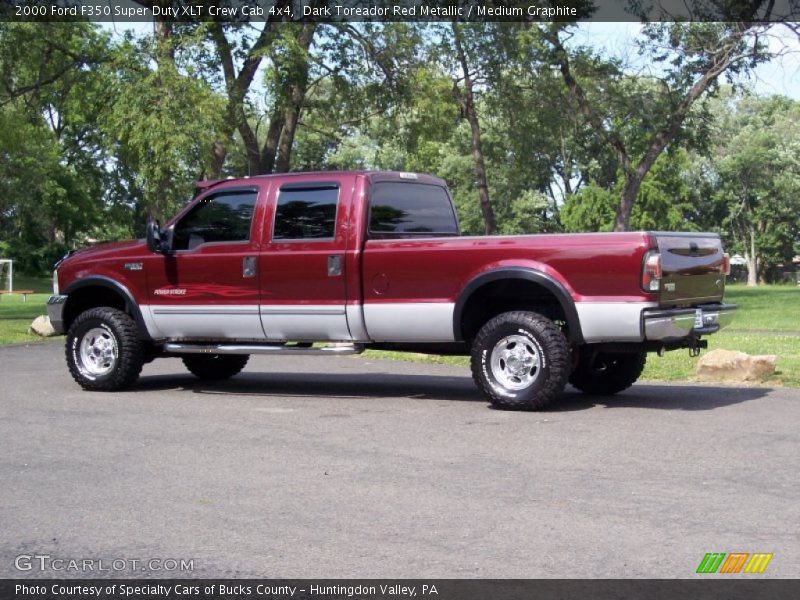 Dark Toreador Red Metallic / Medium Graphite 2000 Ford F350 Super Duty XLT Crew Cab 4x4