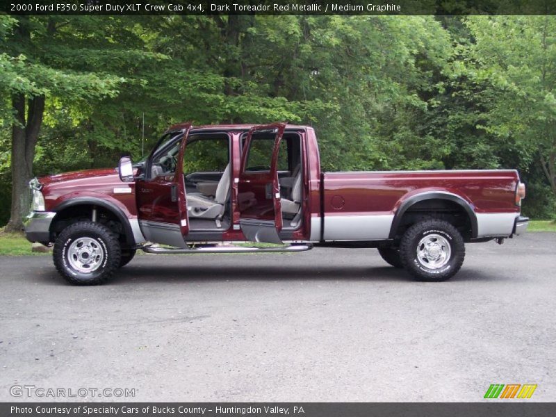 Dark Toreador Red Metallic / Medium Graphite 2000 Ford F350 Super Duty XLT Crew Cab 4x4