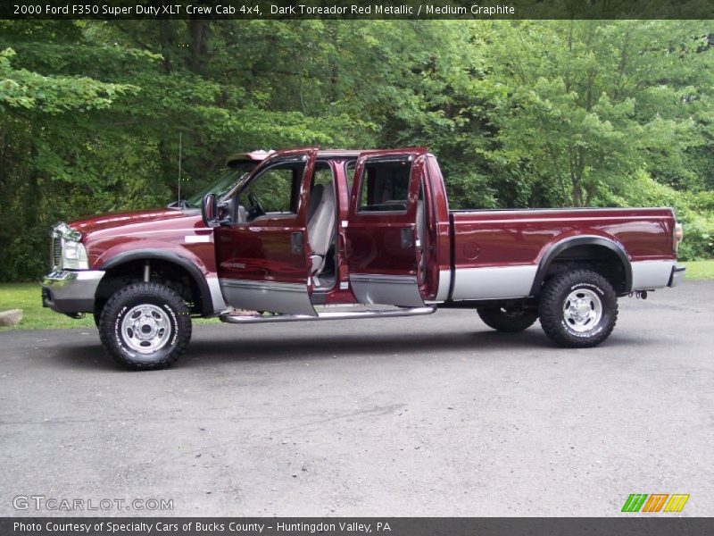 Dark Toreador Red Metallic / Medium Graphite 2000 Ford F350 Super Duty XLT Crew Cab 4x4