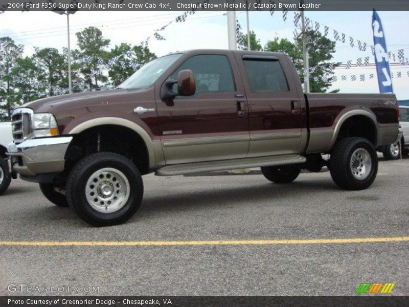 Chestnut Brown Metallic / Castano Brown Leather 2004 Ford F350 Super Duty King Ranch Crew Cab 4x4