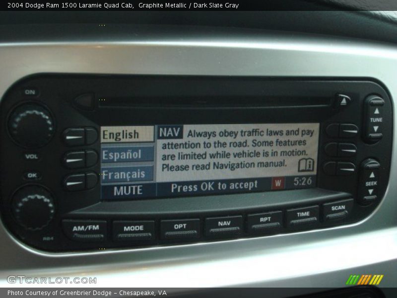 Graphite Metallic / Dark Slate Gray 2004 Dodge Ram 1500 Laramie Quad Cab