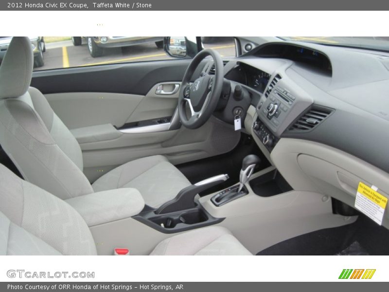 Taffeta White / Stone 2012 Honda Civic EX Coupe