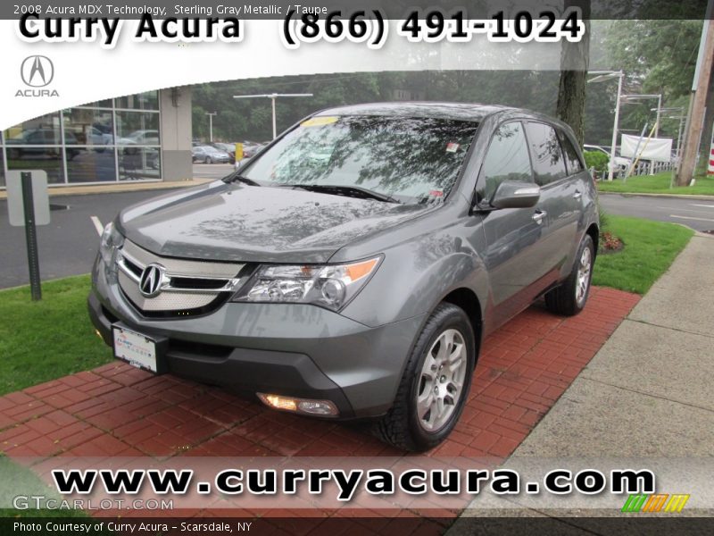 Sterling Gray Metallic / Taupe 2008 Acura MDX Technology