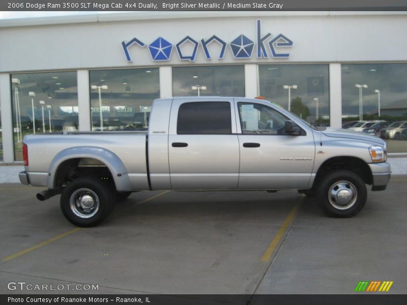 Bright Silver Metallic / Medium Slate Gray 2006 Dodge Ram 3500 SLT Mega Cab 4x4 Dually