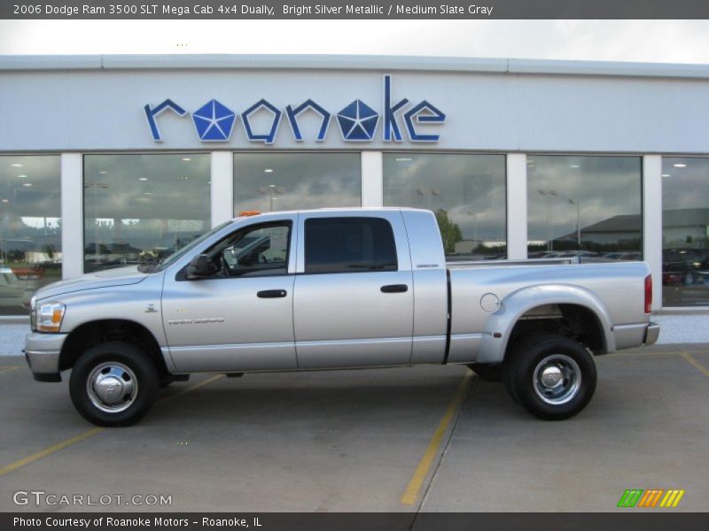 Bright Silver Metallic / Medium Slate Gray 2006 Dodge Ram 3500 SLT Mega Cab 4x4 Dually