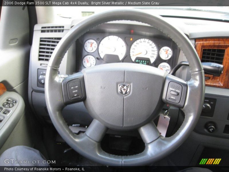 Bright Silver Metallic / Medium Slate Gray 2006 Dodge Ram 3500 SLT Mega Cab 4x4 Dually