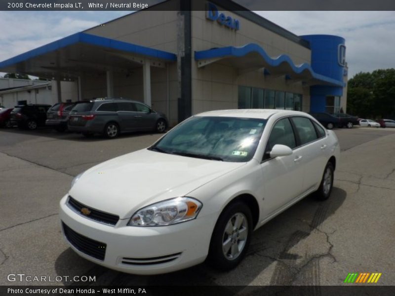 White / Neutral Beige 2008 Chevrolet Impala LT