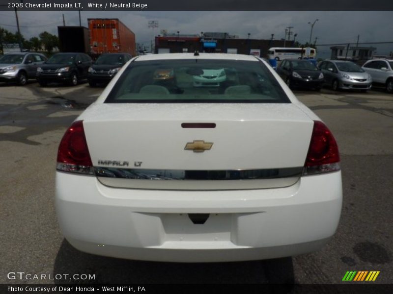 White / Neutral Beige 2008 Chevrolet Impala LT