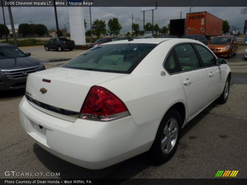 White / Neutral Beige 2008 Chevrolet Impala LT