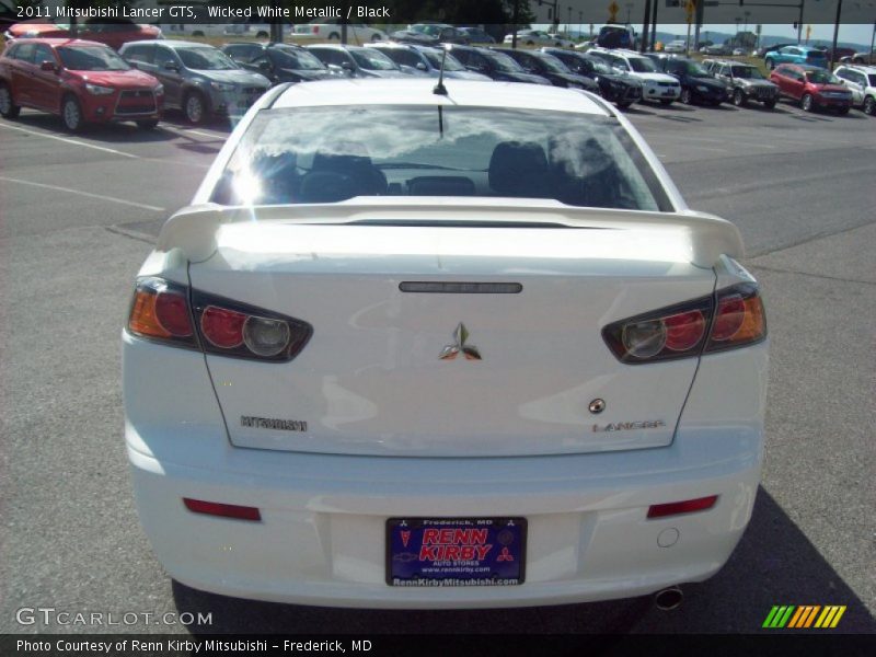 Wicked White Metallic / Black 2011 Mitsubishi Lancer GTS