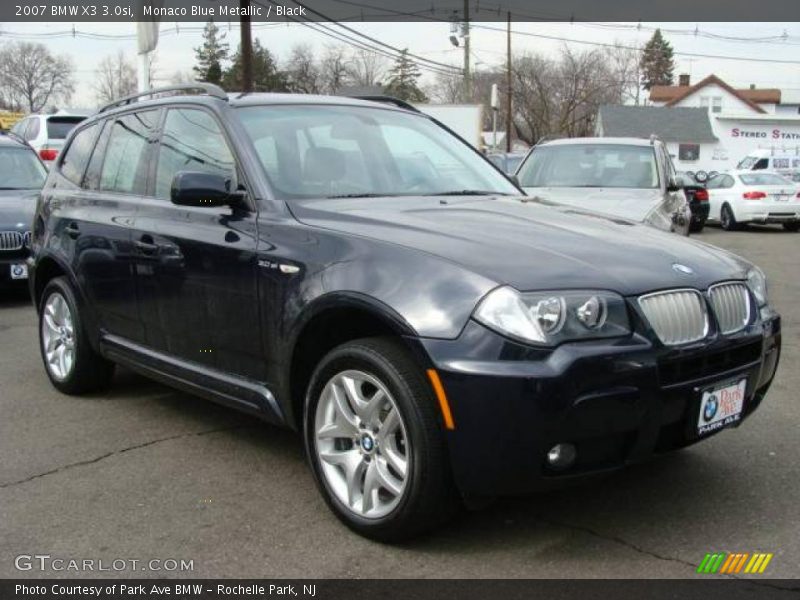 Monaco Blue Metallic / Black 2007 BMW X3 3.0si