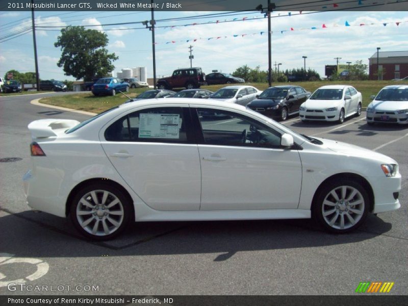 Wicked White Metallic / Black 2011 Mitsubishi Lancer GTS