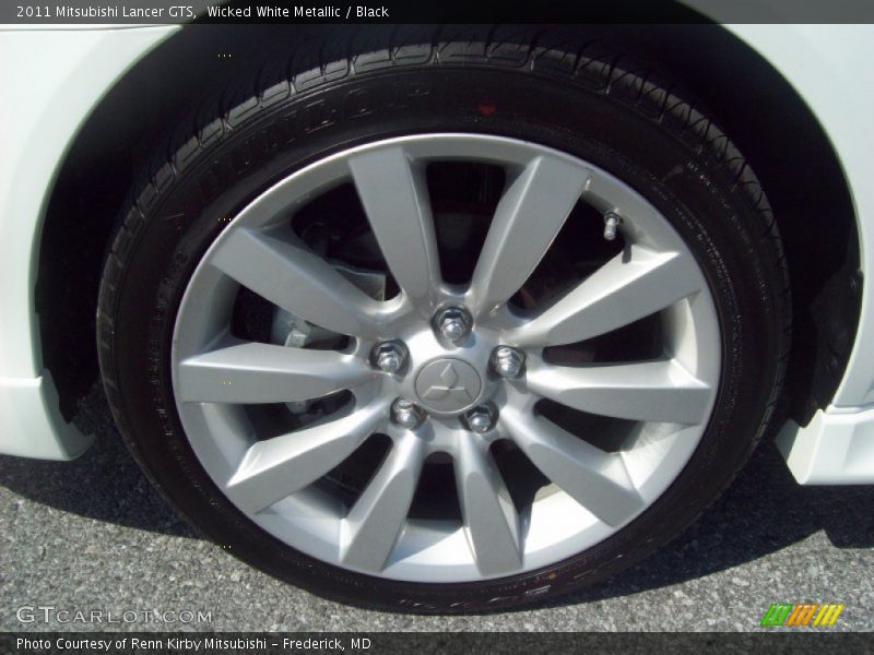 Wicked White Metallic / Black 2011 Mitsubishi Lancer GTS